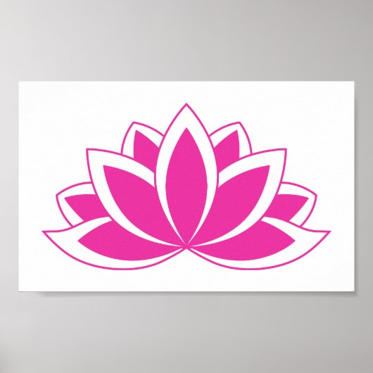 Origineel roze boeddhissymbool Lotus flower Poster (Voorkant)