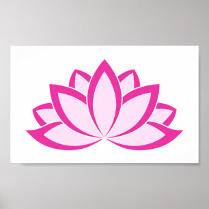 Origineel roze boeddhissymbool Lotus flower Poster