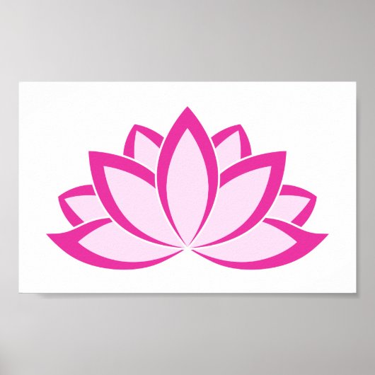 Origineel roze boeddhissymbool Lotus flower Poster (Voorkant)