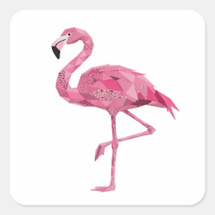 Origineel Roze FLAMINGO Decal Design Vierkante Sticker