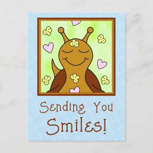 (Origineel) Schattigee slak die glimlacht | Briefkaart (Voorkant)