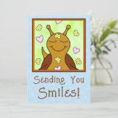 (Origineel) Schattigee Snail Sending Smiles Kleure Kaart (Staand voorkant)