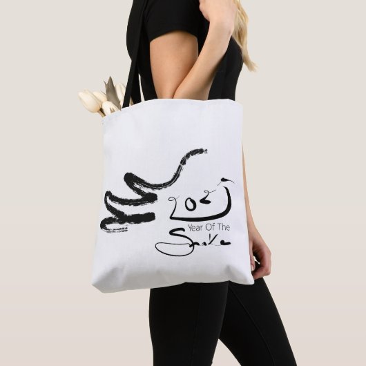 Origineel schilderij 2 Slang Chinees Nieuwjaar 202 Tote Bag (Dichtbij)