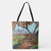 Origineel schilderij Herfstboom en konijn Tote Bag (Voorkant)