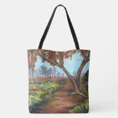 Origineel schilderij Herfstboom en konijn Tote Bag (Achterkant)