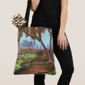 Origineel schilderij Herfstboom en konijn Tote Bag (Dichtbij)
