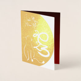 Origineel schilderij Kat Vietnamees Nieuwjaar 2023 Folie Kaarten