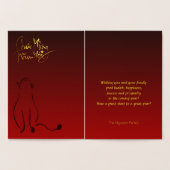 Origineel schilderij Kat Vietnamees Nieuwjaar 2023 Folie Kaarten (Binnen)