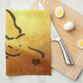 Origineel schilderij Kat Vietnamees Nieuwjaar 2023 Theedoek (Quarter Fold)