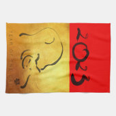 Origineel schilderij Kat Vietnamees Nieuwjaar 2023 Theedoek (Horizontaal)