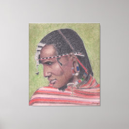 Origineel schilderij op Canvas Afrikaanse Maasai W Afdruk