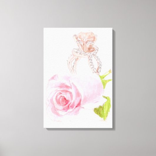 Origineel schilderij op doek, "Pink Diamond" Canvas Afdruk (Voorkant)