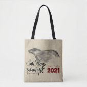 Origineel schilderij OX Vietnamees Nieuwjaar 2021 Tote Bag (Voorkant)