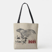 Origineel schilderij OX Vietnamees Nieuwjaar 2021 Tote Bag (Achterkant)