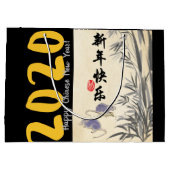 Origineel schilderij van Bamboe Ratten Wissen in C Groot Cadeauzakje (Achterkant)