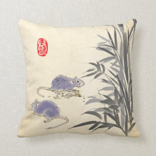 Origineel schilderij van Bamboo Rat Chinees Jaar Z Kussen
