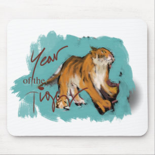 Origineel schilderij van Chinees Tijger Jaar van g Muismat