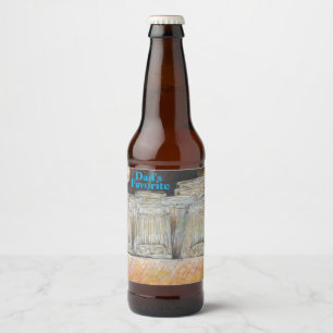Origineel schilderij van een New York City Lunch C Bier Etiket