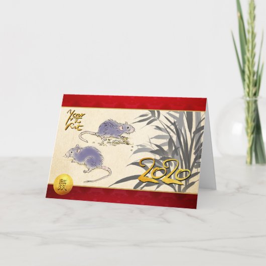 Origineel schilderij van Rats Bamboo 2020 HGC Kaart (Voorkant)