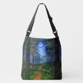 Origineel schilderij Verlaten bospad Crossbody Tas (Voorkant)