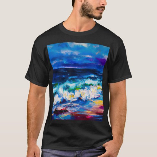 Origineel schilderij Zeegezicht schilderij Moderne T-shirt (Voorkant)