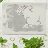 Origineel schilderkonijn Chinees jaar Zodiac KT2 K Theedoek (Gevouwen)