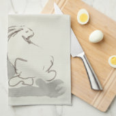 Origineel schilderkonijn Chinees jaar Zodiac KT2 K Theedoek (Quarter Fold)