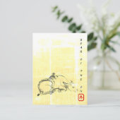 Origineel schilderwater Buffalo Child Ox Year HpC Feestdagenkaart (Staand voorkant)