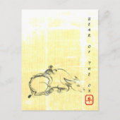 Origineel schilderwater Buffalo Child Ox Year HpC Feestdagenkaart (Voorkant)