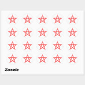 Origineel Sierkussen Rode Star-symbool Ronde Sticker (Vel)
