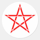 Origineel Sierkussen Rode Star-symbool Ronde Sticker (Voorkant)