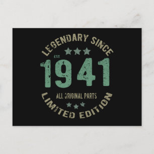 Origineel Sinds 1941 Vintage Legende Verjaardagsca Briefkaart