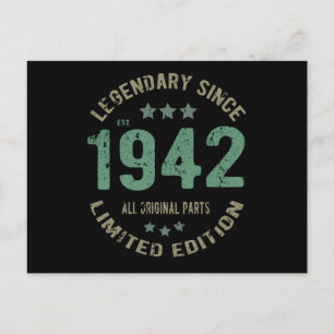 Origineel Sinds 1942 Vintage Legende Verjaardagsca Briefkaart