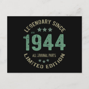 Origineel Sinds 1944 Vintage Legende Verjaardagsca Briefkaart