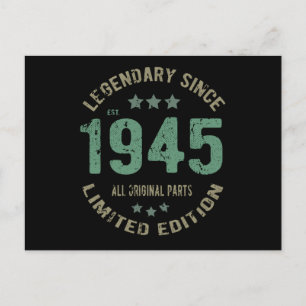 Origineel Sinds 1945 Vintage Legende Verjaardagsca Briefkaart