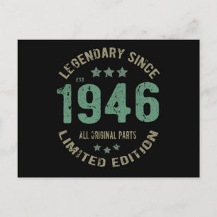 Origineel Sinds 1946 Vintage Legende Verjaardagsca Briefkaart