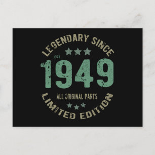Origineel Sinds 1949 Vintage Legende Verjaardagsca Briefkaart