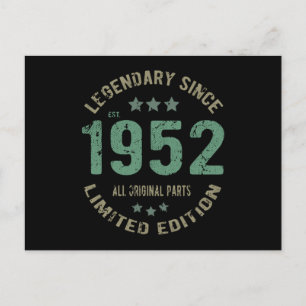 Origineel Sinds 1952 Vintage Legende Verjaardagsca Briefkaart