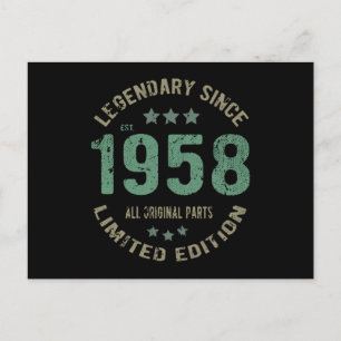 Origineel Sinds 1958 Vintage Legende Verjaardagsca Briefkaart
