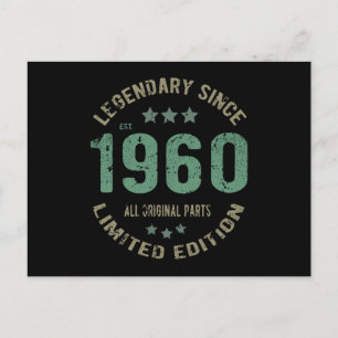 Origineel Sinds 1960 Vintage Legende Verjaardagsca Briefkaart