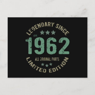 Origineel sinds 1962 Vintage Legende Verjaardagsca Briefkaart