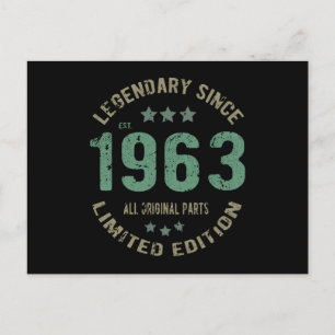 Origineel Sinds 1963 Vintage Legende Verjaardagsca Briefkaart