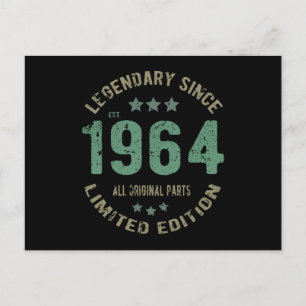 Origineel Sinds 1964 Vintage Legende Verjaardagsca Briefkaart