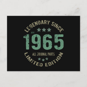 Origineel Sinds 1965 Vintage Legende Verjaardagsca Briefkaart