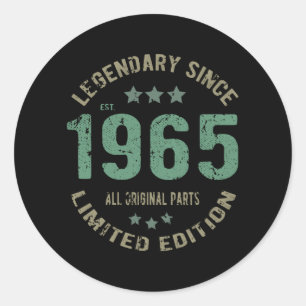 Origineel Sinds 1965 Vintage Legende Verjaardagsca Ronde Sticker