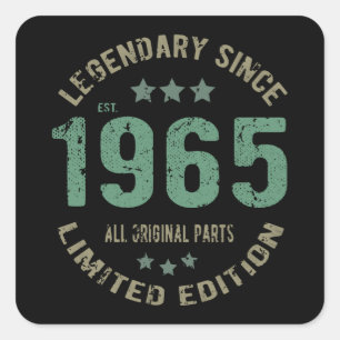 Origineel Sinds 1965 Vintage Legende Verjaardagsca Vierkante Sticker
