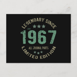 Origineel Sinds 1967 Vintage Legende Verjaardagsca Briefkaart
