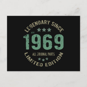 Origineel Sinds 1969 Vintage Legende Verjaardagsca Briefkaart