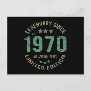 Origineel Sinds 1970 Vintage Legende Verjaardagsca Briefkaart