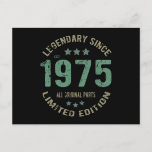 Origineel Sinds 1975 Vintage Legende Verjaardagsca Briefkaart